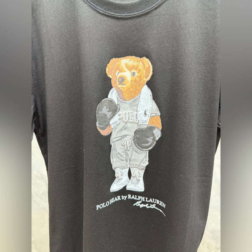 Polo Ralph Lauren bear-patterned short-sleeved T-shirt in black - Picture 4 of 8